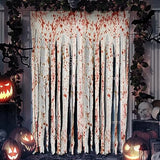 Qfdian  85" x 60" 2pcs Halloween Door Curtain Decoration with Bloody Hand Prints - Bloody Doorway Curtain Halloween Creepy Cloth for Ha