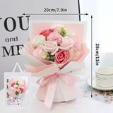 Qfdian  Artificial Soap Flower Preserved Bouquet Rose Realistic Mothers Day Valentines Day Anniversary Wedding Romantic Gift Decoration
