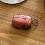 Qfdian Pink Brown Gradient Transparent Splashing Ink Design Soft Cover Case for Airpods 1/2/3/4 Pro 2nd Fashion Simplicity Style Coque