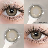 Qfdian   1 pair Colorcon Contact Lenses for Eyes Black Lenses Beautiful Cosmetic Pupil Blue Lenses Big Eyes Contacts Lens Yearly