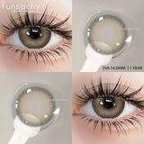 Qfdian 1 pair Colorcon Contact Lenses for Eyes Black Lenses Beautiful Cosmetic Pupil Blue Lenses Big Eyes Contacts Lens Yearly