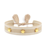 Qfdian Hand Woven Bracelets Adjustable Studded Stars Bracelet Fashion Jewelry Gifts