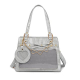 Qfdian Japanese Sweet Kawaii Women's Handbags Transparent Casual Streetwear Ita Bags Y2k Aesthetic Chic All Match Shoulder Underarm Bag