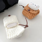 Qfdian Korea Lovely Plush Panda Knitted Headphone Cases For Galaxy Buds 2 Cover For Galaxy Buds Live Shockproof Fundas Protective Shell