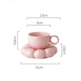 Qfdian  Ceramic Cloud Coffee Mug Sets Creative Makron Flowers Coffee Mug Office Afternoon Tea Cups Kitchen Drinkware Home Accessories