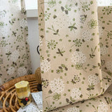 Qfdian  American Curtains Blackout Printed Curtain Fabric Bedroom Living Room Cotton and Linen Stitching Curtain Fabric