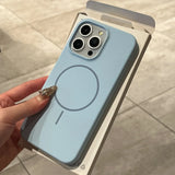 Qfdian Luxury Liquid Silicone Case For iPhone 16E 16 15 14 Plus 13 12 Pro Max 11 for Magsafe Magnetic Wireless Charging Shockproof Capa