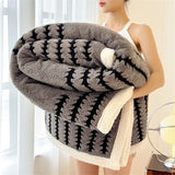 Qfdian  Thicken Warm Flannel Blanket Super Soft Fluffy Queen Blanket Single Double Size Cozy Skin-friendly Multifunctional Nap Blanket