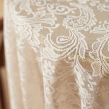 Qfdian  French Style Beige Countryside Lace Tablecloth for Living Room Bedroom Outdoor Dining Table Decorative Cover