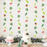 Qfdian  Forest Animal Birthday Party Decorations Green Palm Leaves Mushroom Garlands Banner Wild One Birthday Jungle Leaf Party Supplies