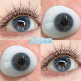 Qfdian  2pc New！Natural Blue Cosmetic Eye Lenses Brown Colored Contact Lenses Beauty Pink Lens Black Big Eye Lens violet Lens