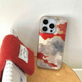 Qfdian Neo-Chinese stlye gllacier fundas for iphone 15pro 16promax 14 13 15 pro max 16 13pro 14promax good luck cloud phone case