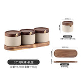 Qfdian Modern Ceramic Seasoning Jar Set Home Sugar Salt Chili Jar with Lid Food Storage Box Kitchen Seasoning Box Kitchen Container New