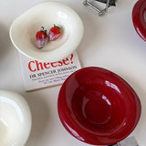 Qfdian  Handmade Ceramic Dessert Bowl Solid Color Yogurt Bowl Household High-value Tableware Fruit Salad Breakfast Oat Yogurt Bowl