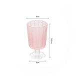 Qfdian  225ml French Style Drinkware Glass Cup Petal Wine Glass Household Short Footed Cocktail Ice Cream Cup Dopamine Drinking Utensils