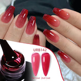 Qfdian 7ml Crystal Jelly Nude Rubber Base Gel Transparent Semi-permanent Varnish UV LED Construction Gel Nail Art Manicure