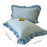 Qfdian  Cotton Lace Pillow Cover One Pair 48x74cm Pillow Core Inner Liner Washable Bedroom Decoration Pillow Case Bedding Accessories