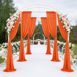 Qfdian  6 Panels-2.42ft×8ft Yellow Chiffon Sheer Backdrop Curtains for Parties Baby Shower Wedding Birthday Party Backdrop Stand