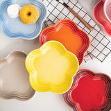 Qfdian Plum Blossom Small Plate 5.5Inches 14cm Rainbow Sauce Plate Flower Shaped Pet Gradual Spike Bone Plate Tableware Ceramic Dishs