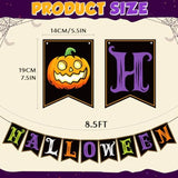 Qfdian  Halloween Decorations - Happy Halloween Banner HALLOWEEN Party Decorations for Indoor Outdoor - Trunk or Treat Backdrop Garland