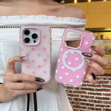 Qfdian INS Korea Point Phone Case For Iphone 16ProMax 15Pro 13 14 15 16 Pro Max 15Pro 15ProMax Cover Fundas