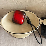 Qfdian Lovely Black Red Gradient Soft Case With Keychain Fall Prevention Lanyard Earphone Cover for AirPods 1 2 3 4 Pro 2 TPU Shell
