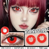 Qfdian  1 Pair Colored Cosplay Contact Lenses for Eyes White Red Black Cosplay Lens Anime Role Playing Eye Makeup Contact Lens