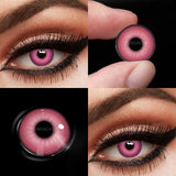Qfdian  1 Pair Colored Cosplay Contact Lenses for Eyes White Red Black Cosplay Lens Anime Role Playing Eye Makeup Contact Lens