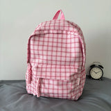 Qfdian  Sweet Y2k Aesthetic Fashion Backpacks Women Casual Chic Plaid Schoolbag Japanese Trendy All Match College Students Laptop Bags