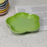 Qfdian Plum Blossom Small Plate 5.5Inches 14cm Rainbow Sauce Plate Flower Shaped Pet Gradual Spike Bone Plate Tableware Ceramic Dishs