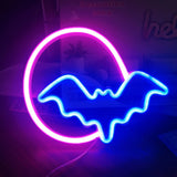 Qfdian  Halloween Ghost Shaped LED Neon Light USB Rechargeable Battery Powered Night Lamp for Wall Window Door Decor Romantic Atmosphere