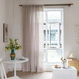 Qfdian Boho Curtain for Bedroom, Cotton Linen Stripes Embroidery, Semi Blackout Bohemian Retro Window Treatment Drape Tassels 1 Panel