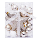 Qfdian  30pcs Christmas Balls Ornaments Set Christmas Tree Hanging Pendant Star Topper Xmas Bauble Ball Noel Navidad New Year Decoration