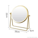 Qfdian  ‌Retro Dressing Table Makeup Mirrors Desktop Portable Rotating Vanity Mirror Metal Wrought Iron Makeup Mirror  Room Decoration