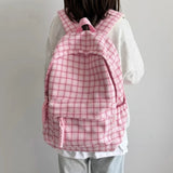 Qfdian  Sweet Y2k Aesthetic Fashion Backpacks Women Casual Chic Plaid Schoolbag Japanese Trendy All Match College Students Laptop Bags