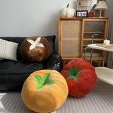 Qfdian Thickened Cushion with Tomato-Shaped Pillow Vegetable Mushroom Persimmon Round Cushion Pad for Window Seat Pillows for Bedroom