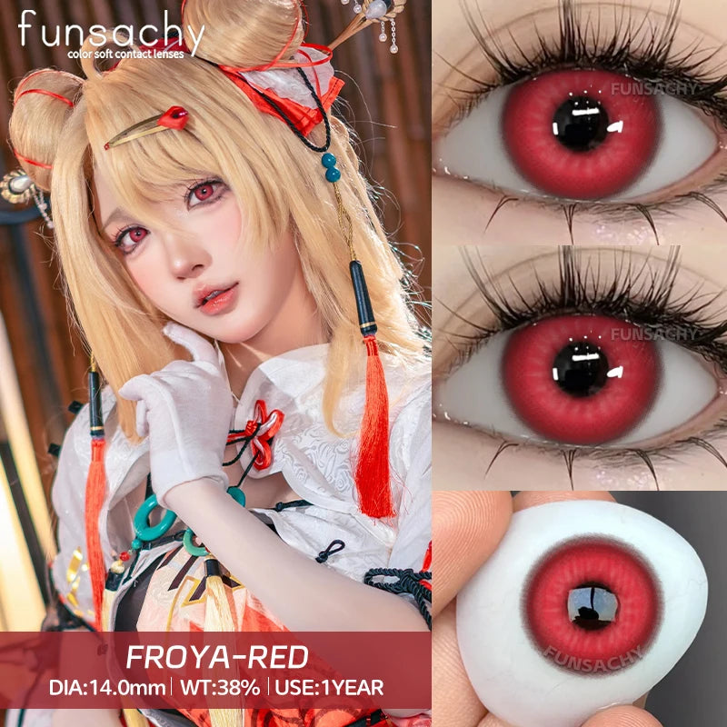 Qfdian 1pair Vampire Cosplay Contact Lenses for Eyes Anime Role Playing Contact Lens Cosmetic Colorful Multicolored Eye Pupil