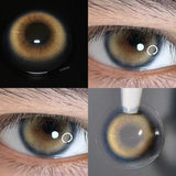 Qfdian  New 1Pair Fashion Big Lenses Myopia Colored Contact Lenses for Eyes Beauty Blue Eyes Lenses Green Pupils Brown Grey Lens