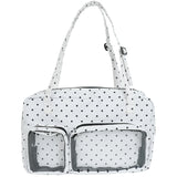 Qfdian Vintage All Match Dots Women's Handbags Casual Y2k Aesthetic Transparent Ita Bags Streetwear Fashion Ins Shoulder Underarm Bag