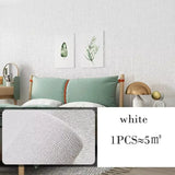 Qfdian Thicken Waterproof Mildew Proof Self-adhesive Wallpaper Linen Plain Color Living Room bedroom Stickers Renovation Wall Stickers