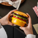 Qfdian  Hamburger-Shaped Ceramic Sauce Dish Creative Multi-Purpose Snack Stackable Plate Afternoon Tea Birthday Gift Food-grade Glaze