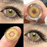 Qfdian  Color Contact Lenses for Eyes 1 Pair Gray Fashion Cosmetic Lenses Green Pupils Gray Natural Eye Contacts Women Eye Lens