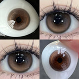 Qfdian  2pcs Brown Colored Contact Lenses for Eyes Purple Beauty Halloween Makeup Lens Big Eye Lens Natural Look Gray Blue Lens