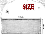 Qfdian  500 x 39 Inch Large Size Halloween Black Creepy Cloth, Halloween Scary Spooky Fabric Cloth, Windows Doorways Cover Gauze Cheese