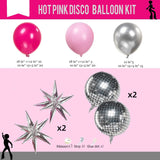 Qfdian  129Pcs Hot Pink Silver Balloons Arch Garland Kit,for Birthday Baby Showers Wedding Graduation Valentine's Day Anniversary Decor