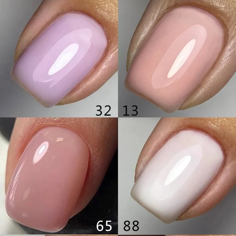 MSHARE Milky Pink Rubber Base Gel Glitter Camouflage Color Coat Soak Off Nails Gels Varnish Lacquer 10ml UV LED Gel Polish