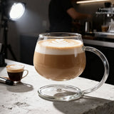 Qfdian  Creative Suspended Glass Espresso Cup Household Drinkware Tea Cup with Handle Heat-resistant Water Drinking Cup Coffee Mug Gifts