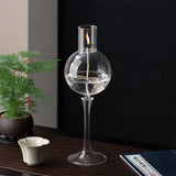 Qfdian  Round Balles Transparent Glass Candle Holder Smokeless Oil Lamp Candlestick Wedding Decor Romantic Candlelight Dinner Ornaments