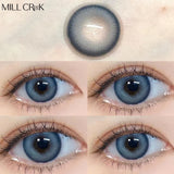 Qfdian Colored Contact Lenses for Eyes Natural Beauty Color Lens Eyes Lenses for Eyes Grey Blue Lenses with Diopter Yearly Cosmetics