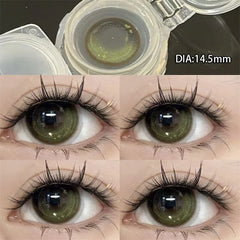 YIMEIXI Brown Color Contact Lenses for Eyes 2pcs Beauty Makeup for Eyes Natural Contact Lenses with Degree Myopia